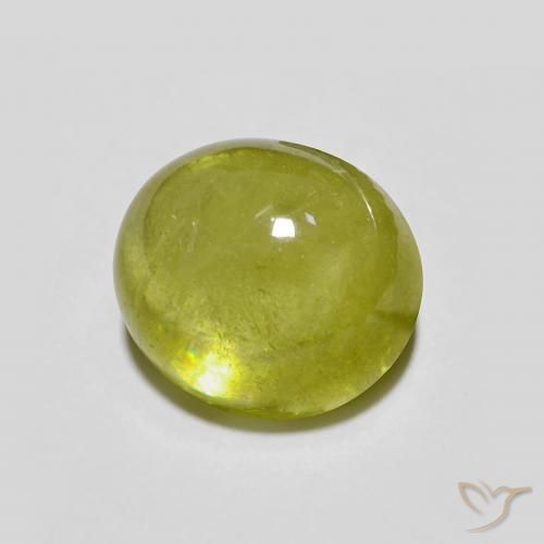esfena Verde claro natural de 3.22 ct, Ovalada, Transparente
