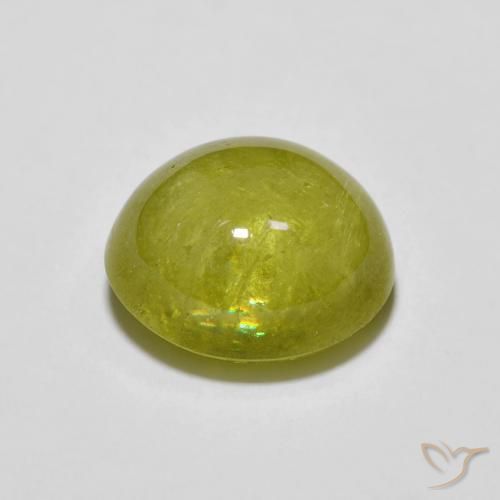 esfena Verde claro natural de 3.22 ct, Ovalada, Transparente