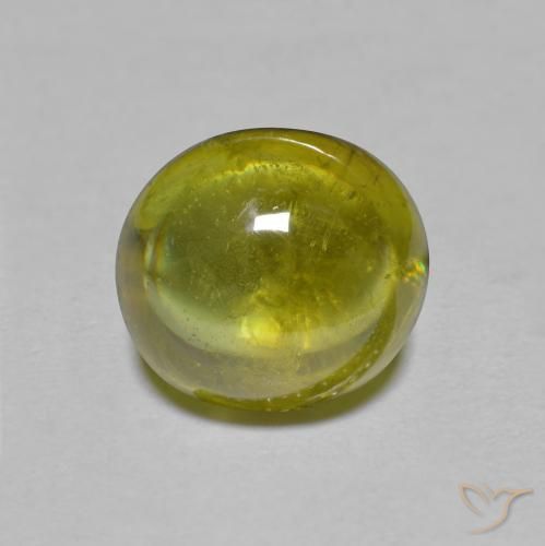 Esfena verde natural de 2,40 ct, corte óvalo, transparente