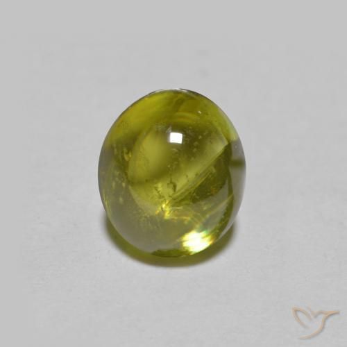 esfena Verde amarillento natural de 1.39 ct, Ovalada, Transparente