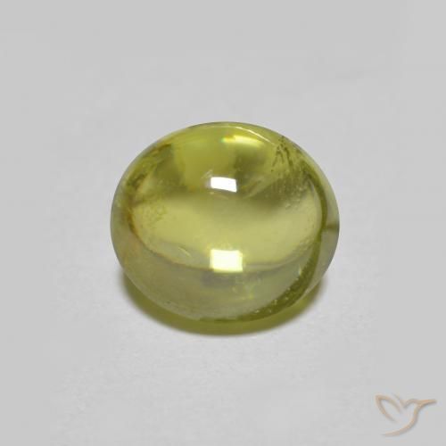 esfena Medium Light Green natural de 1.57 ct, Ovalada, Transparente