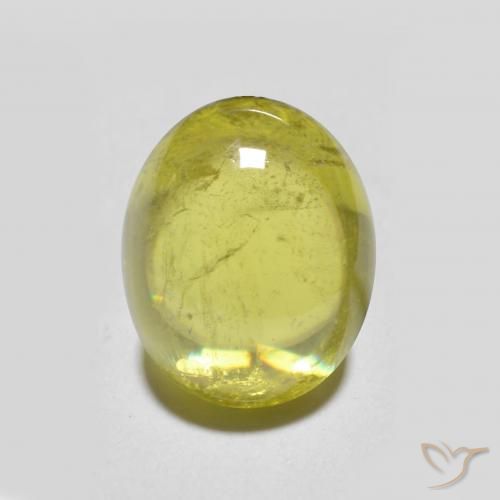 esfena Verde terroso cálido natural de 2.49 ct, Ovalada, Transparente