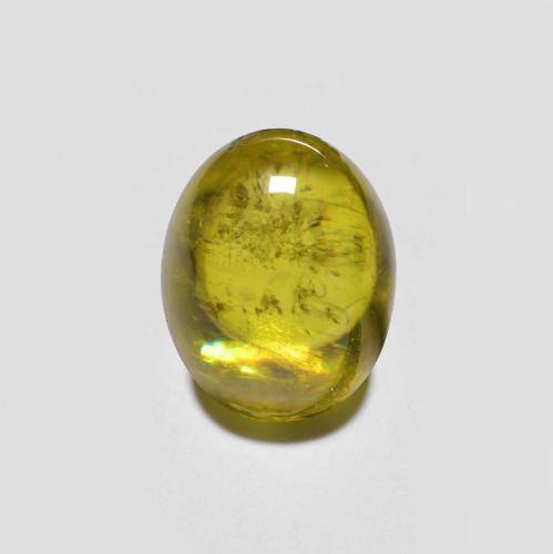 Esfena Dorado terroso natural de 1.58 ct, Corte Óvalo, Translúcido