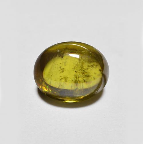 Esfena Dorado terroso natural de 1.58 ct, Corte Óvalo, Translúcido