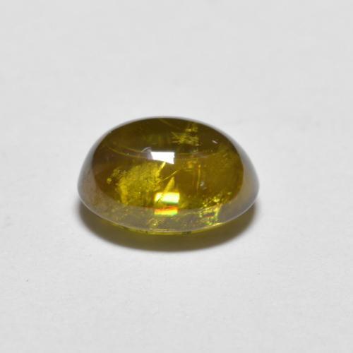 Esfena Dorado terroso natural de 1.58 ct, Corte Óvalo, Translúcido