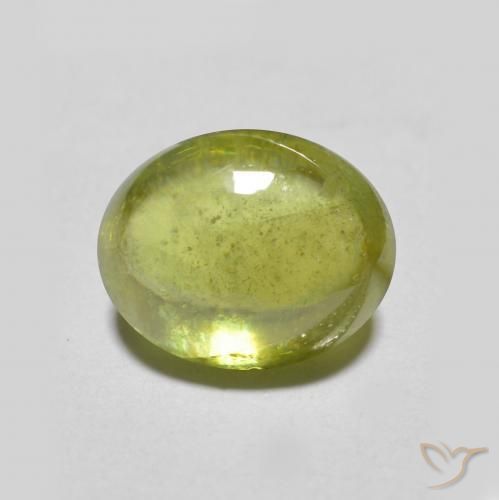 2.07ct Natural Verde terroso claro esfena, Ovalada, Translúcido