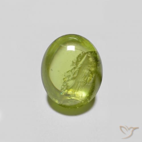Esfena verde natural de 1,59 ct, corte óvalo, translúcido