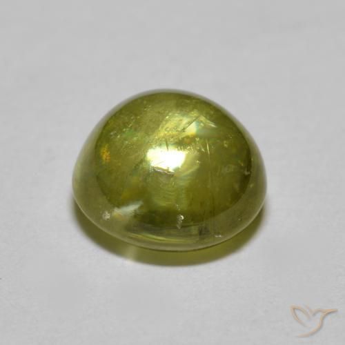 esfena Verde amarillento intenso natural de 1.68 ct, Redondo, Transparente
