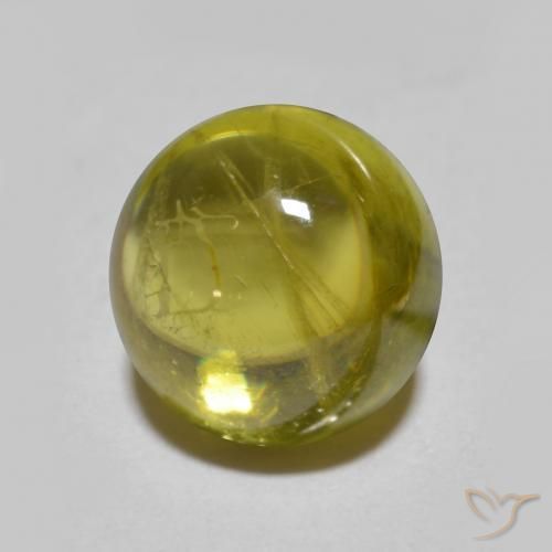 esfena Dorado medio natural de 2.04 ct, Redondo, Translúcido