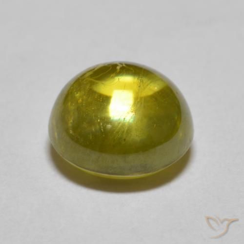 esfena Dorado medio natural de 2.04 ct, Redondo, Translúcido