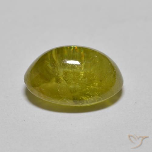 Esfena verde natural de 4,43 ct, corte óvalo, translúcido