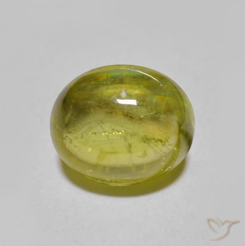 2.23ct Natural Verde bosque cálido esfena, Ovalada, Translúcido