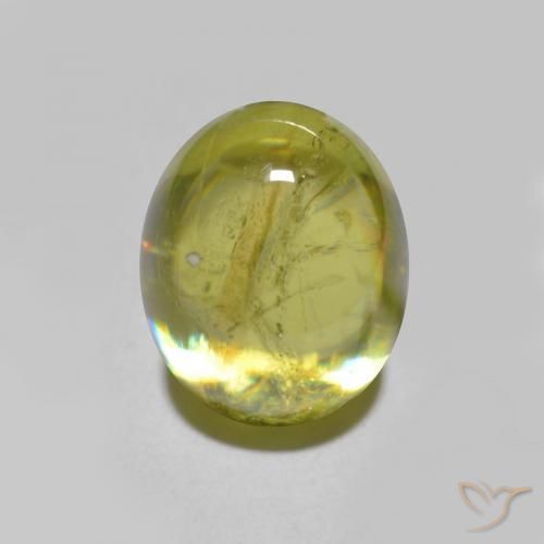 esfena Verde bosque cálido natural de 2.23 ct, Ovalada, Translúcido