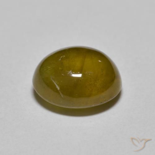 esfena Marrón dorado natural de 2.99 ct, Ovalada, Translúcido