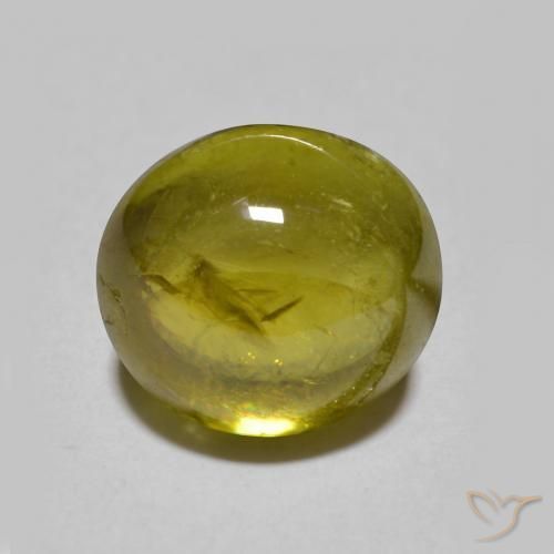 3.33ct Natural Verde terroso esfena, Ovalada, Translúcido