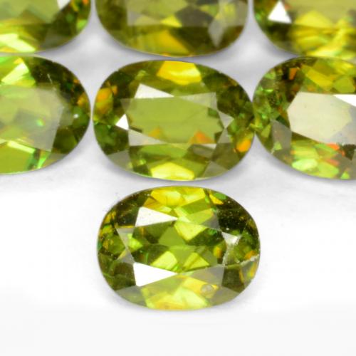 Gemas de esfena verde natural de 2,30 ct, corte óvalo, VS