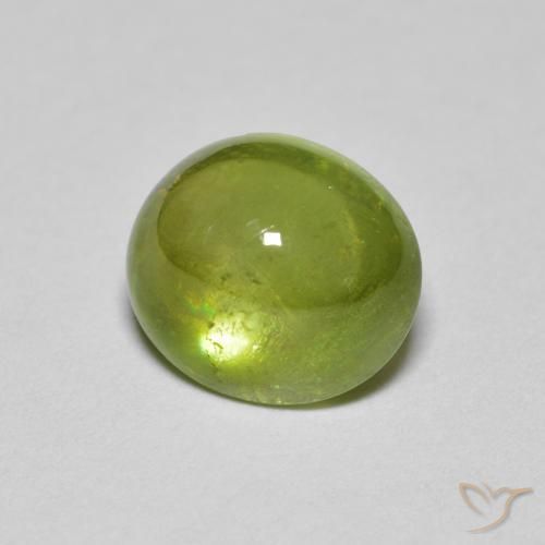 esfena Verde Oliva natural de 2.04 ct, Ovalada, Transparente
