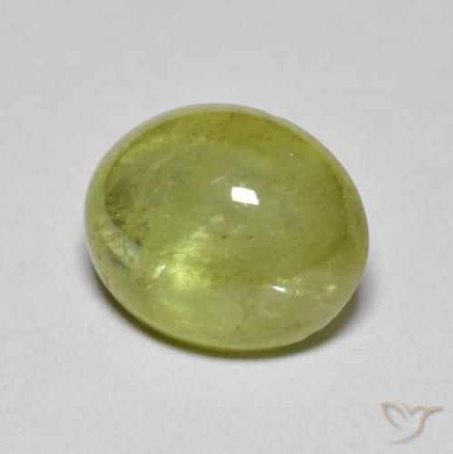 esfena Verde Oliva natural de 2.88 ct, Ovalada, Transparente
