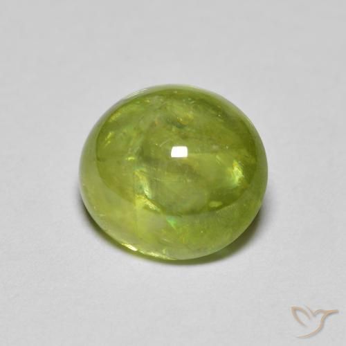 esfena Verde Oliva natural de 2.31 ct, Ovalada, Transparente