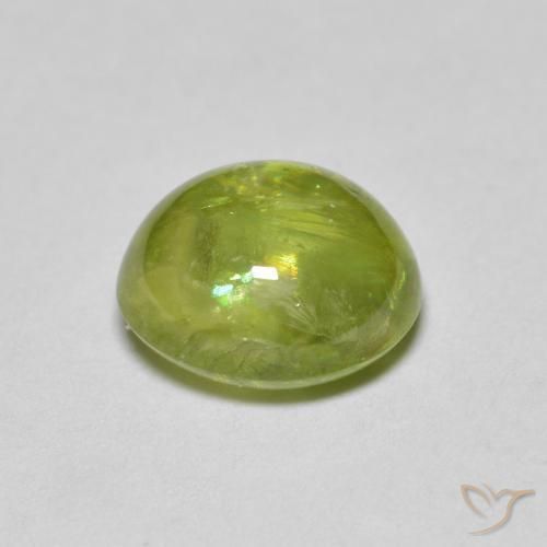 esfena Verde Oliva natural de 2.31 ct, Ovalada, Transparente