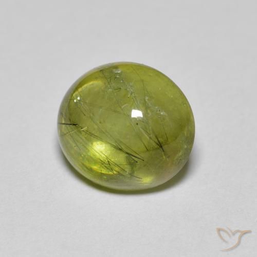 esfena Verde bosque claro natural de 2.05 ct, Ovalada, Transparente
