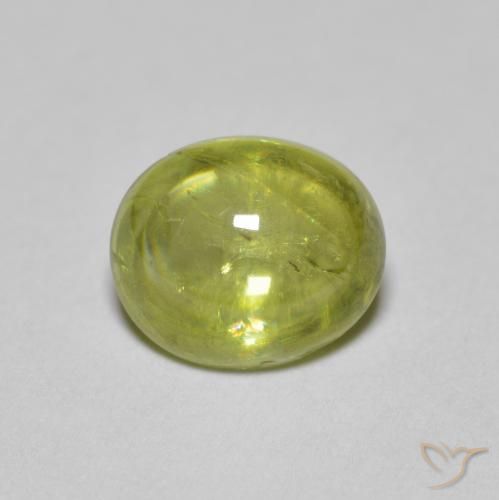 1.63ct Natural Medium Light Green esfena, Ovalada, Transparente