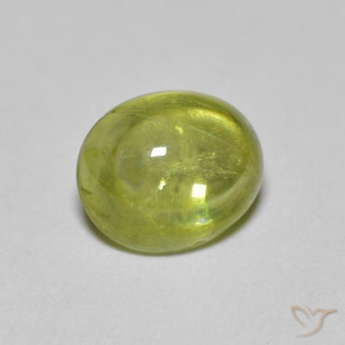 esfena Medium Light Green natural de 1.63 ct, Ovalada, Transparente