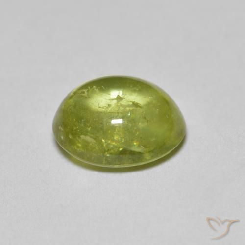 esfena Medium Light Green natural de 1.63 ct, Ovalada, Transparente