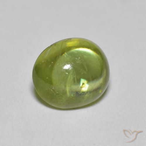 esfena Verde Oliva natural de 1.86 ct, Ovalada, Transparente