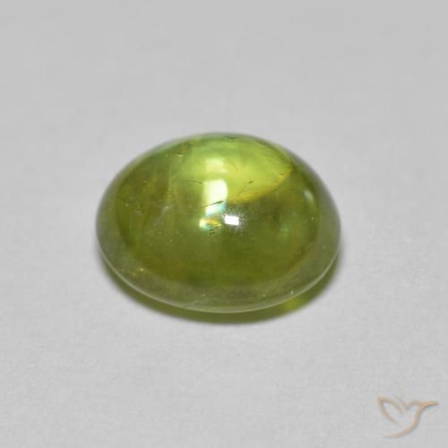 esfena Verde Oliva natural de 1.86 ct, Ovalada, Transparente