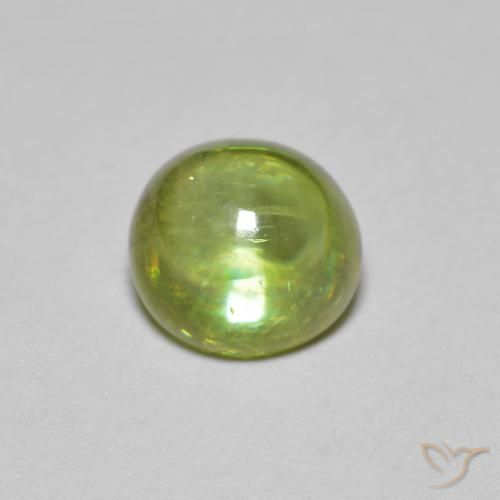 1.46ct Natural Medium Light Green esfena, Ovalada, Transparente