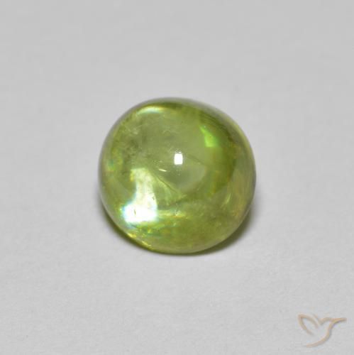 esfena Medium Light Green natural de 1.46 ct, Ovalada, Transparente