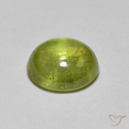 esfena Verde bosque claro natural de 2.00 ct, Ovalada, Transparente