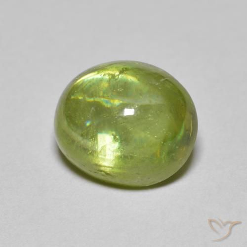 esfena Verde Oliva natural de 2.51 ct, Ovalada, Transparente
