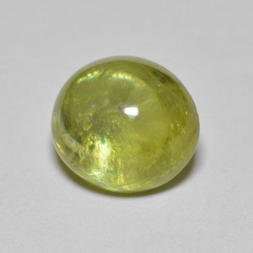 Esfena Verde amarillento natural de 2.89 ct, Corte Óvalo, Transparente