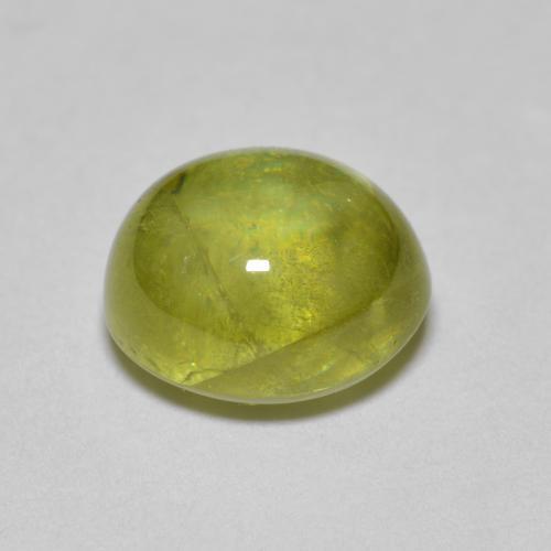 Esfena Verde amarillento natural de 2.89 ct, Corte Óvalo, Transparente