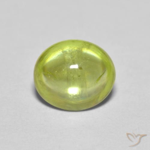 1.17ct Natural Verde bosque cálido esfena, Ovalada, Transparente