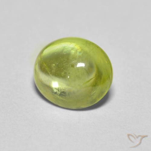 esfena Verde bosque cálido natural de 1.17 ct, Ovalada, Transparente