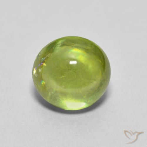 1.09ct Natural Verde amarillento esfena, Ovalada, Transparente