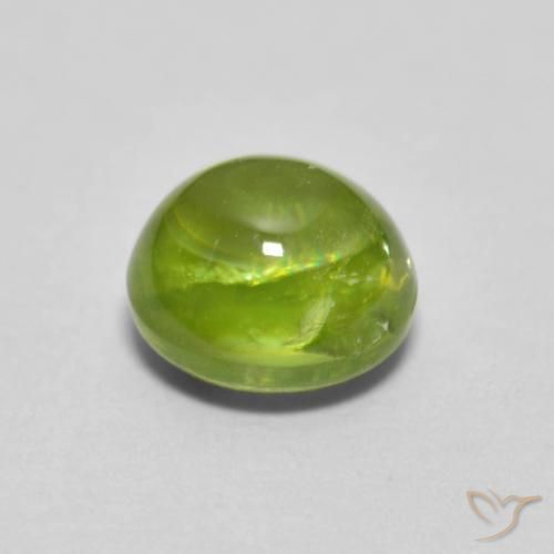 esfena Verde amarillento natural de 1.09 ct, Ovalada, Transparente
