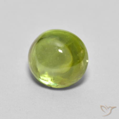 esfena Verde amarillento natural de 1.13 ct, Ovalada, Transparente