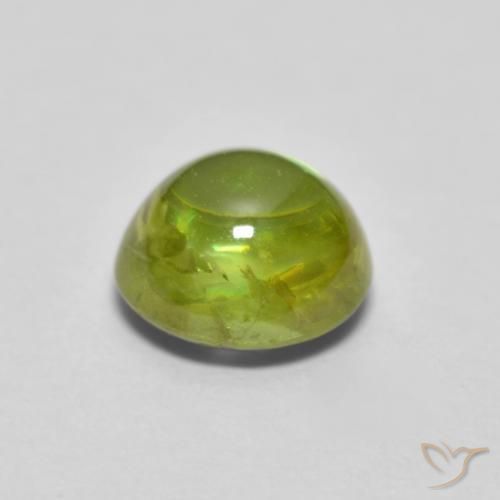 esfena Verde amarillento natural de 1.13 ct, Ovalada, Transparente
