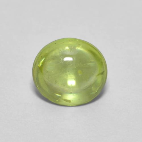 Esfena verde natural de 0,66 ct, corte óvalo, transparente