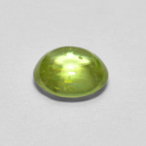 Esfena verde natural de 0,66 ct, corte óvalo, transparente