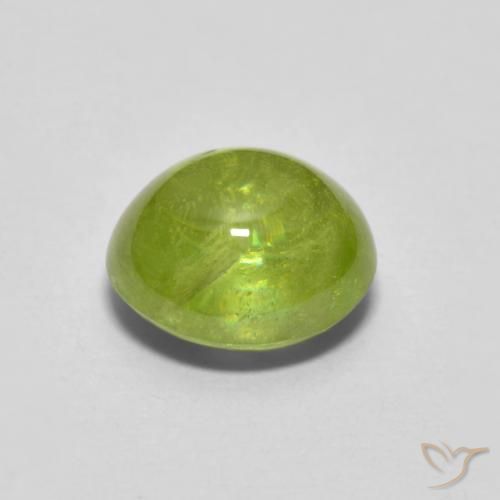 esfena Verde amarillento intenso natural de 1.90 ct, Ovalada, Transparente