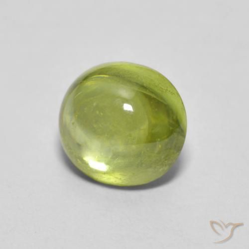 esfena Verde terroso claro natural de 1.25 ct, Ovalada, Transparente