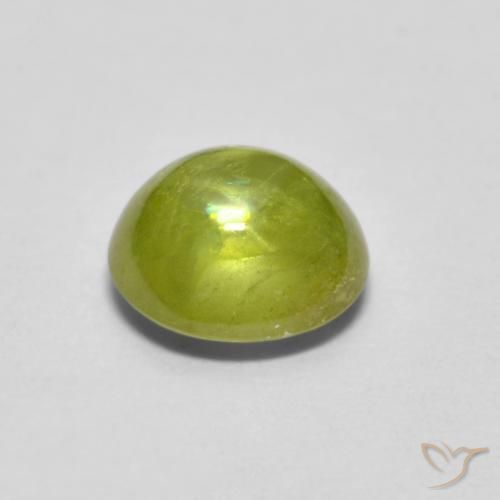 esfena Verde terroso claro natural de 1.25 ct, Ovalada, Transparente