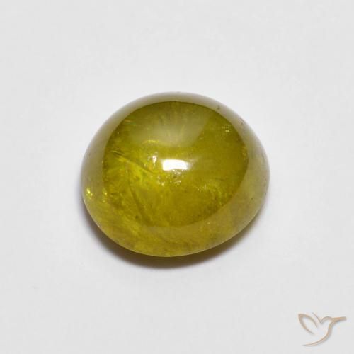 1.71ct Natural Dorado verdoso esfena, Ovalada, Translúcido