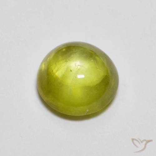 1.33ct Natural Verde bosque cálido esfena, Ovalada, Transparente