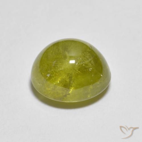 esfena Amarillo medio natural de 2.60 ct, Ovalada, Transparente